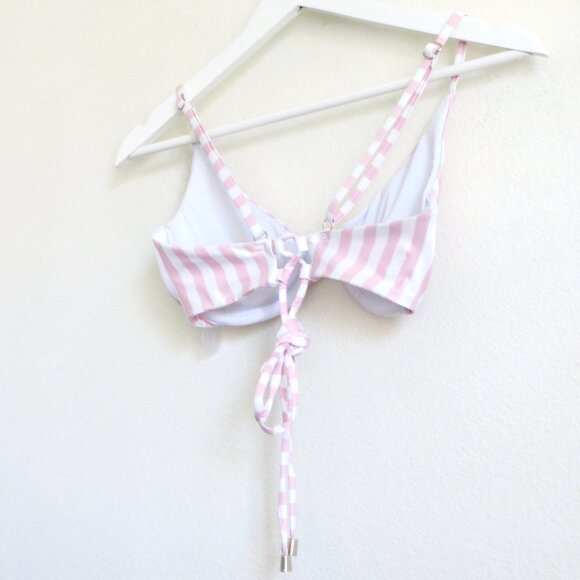 NEW! Kenny Flowers The Boca Underwire Bikini Top Pink White Stripes SZ M - Picture 14 of 15